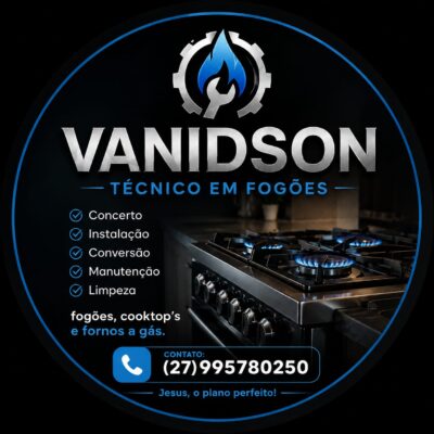 Cartão de visita do Vanidson técnico em fogões